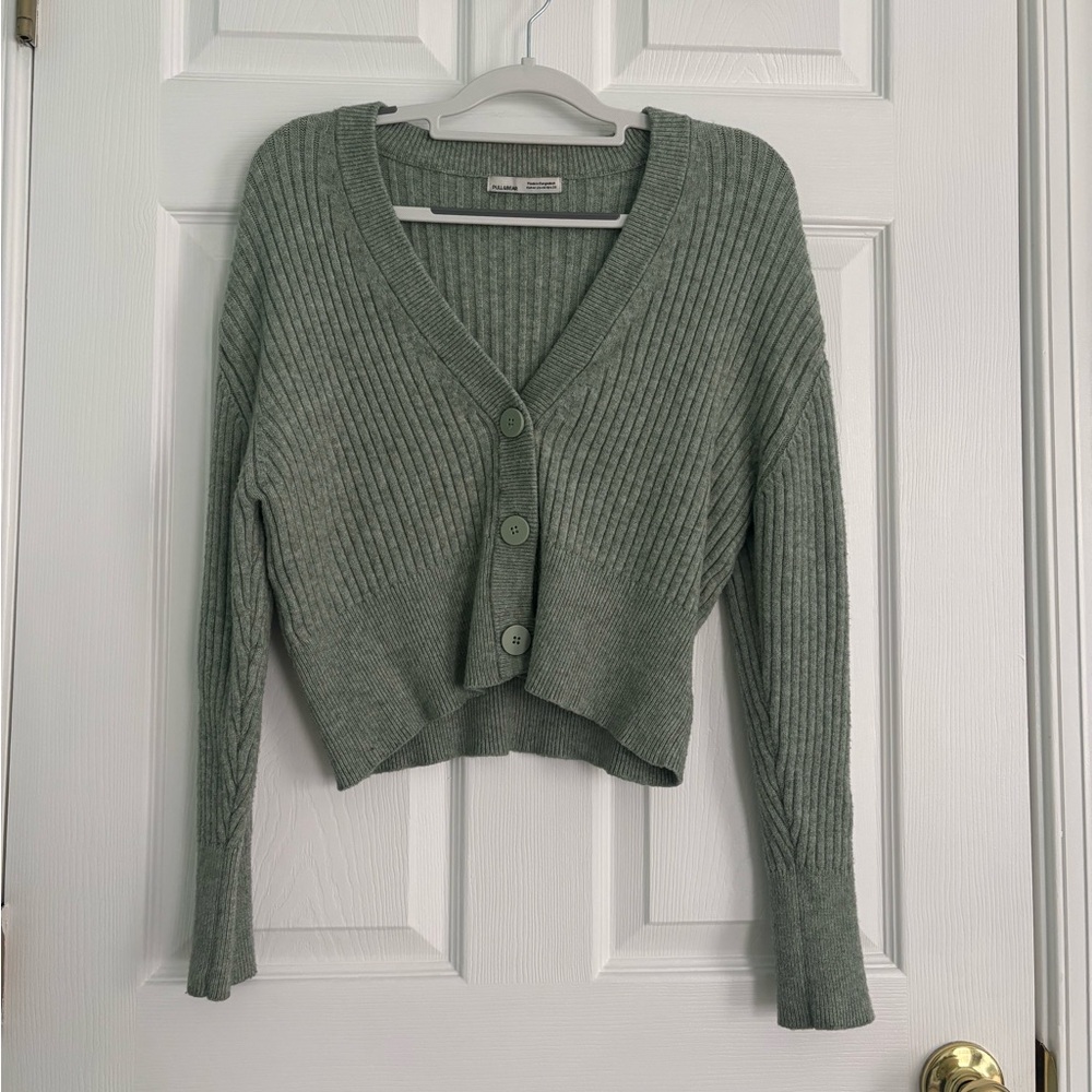 Pull & Bear Green Cardigan